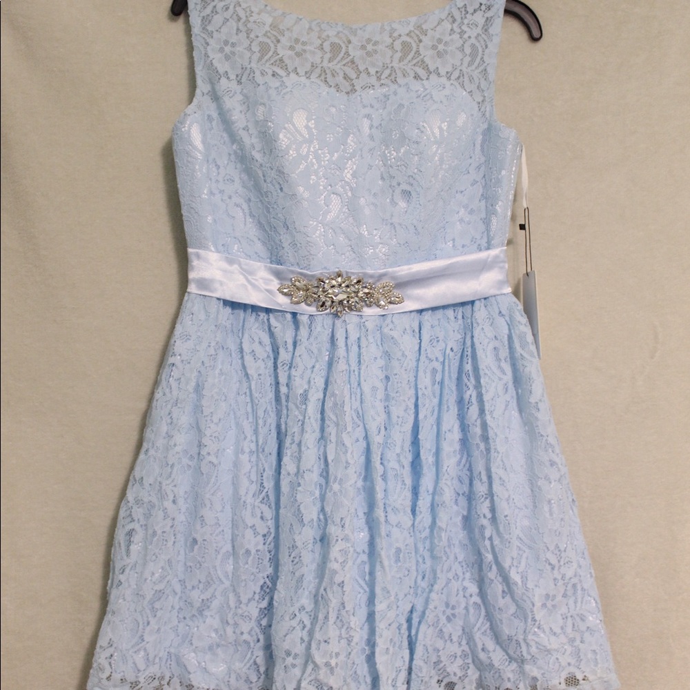 BRAND NEW light blue prom/hoco/bridesmaid dress
